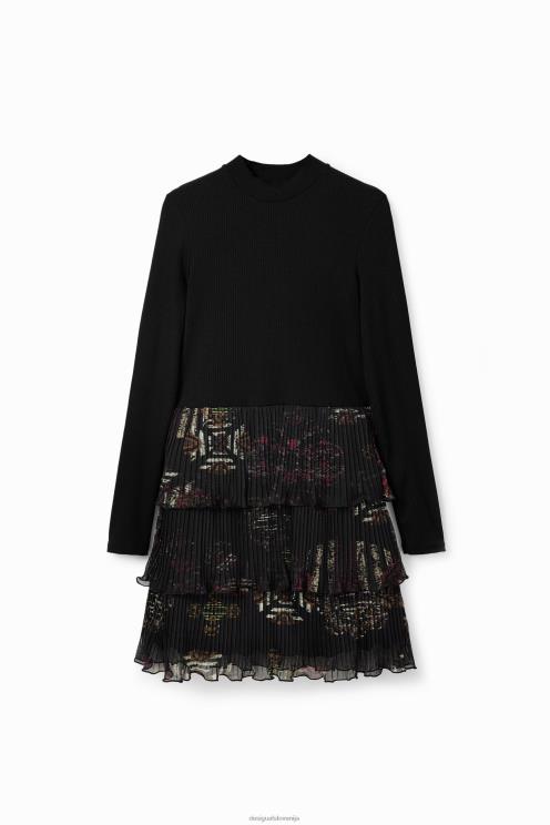 oblačila NFXLT16 ženske Desigual kratka plisirana obleka