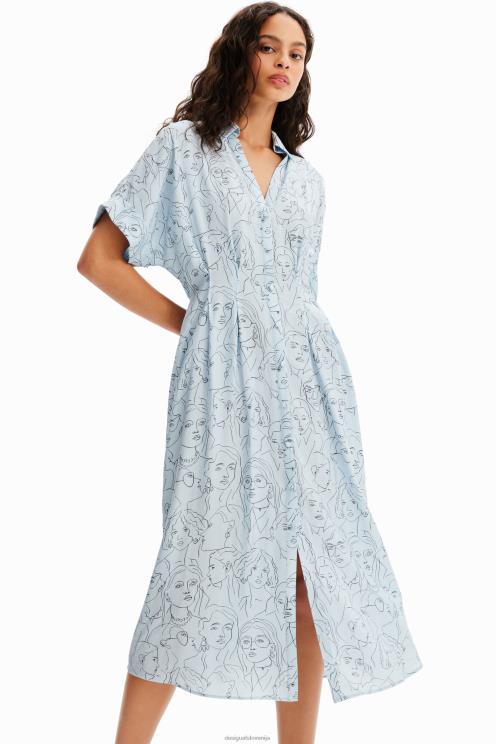 oblačila NFXLT176 ženske Desigual obrazi srajčna obleka