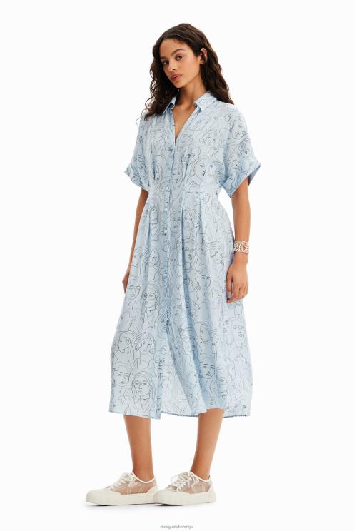 oblačila NFXLT176 ženske Desigual obrazi srajčna obleka