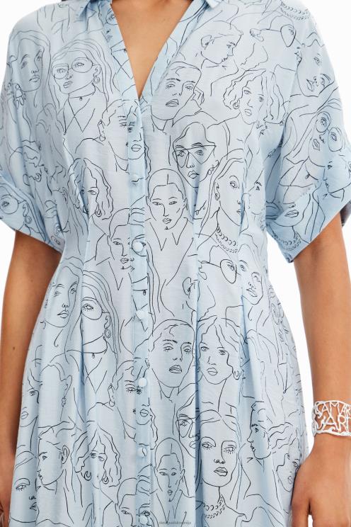 oblačila NFXLT176 ženske Desigual obrazi srajčna obleka