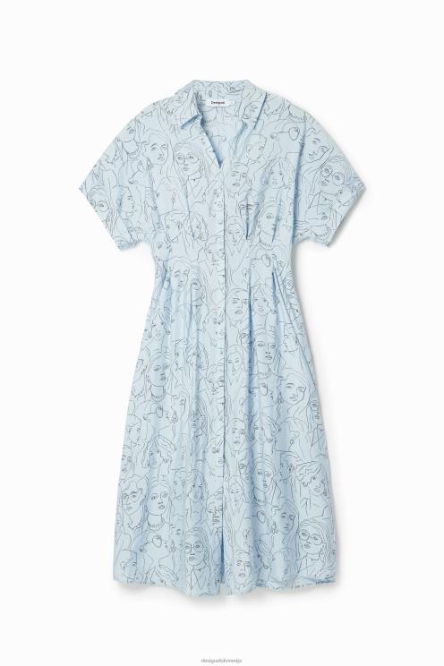 oblačila NFXLT176 ženske Desigual obrazi srajčna obleka