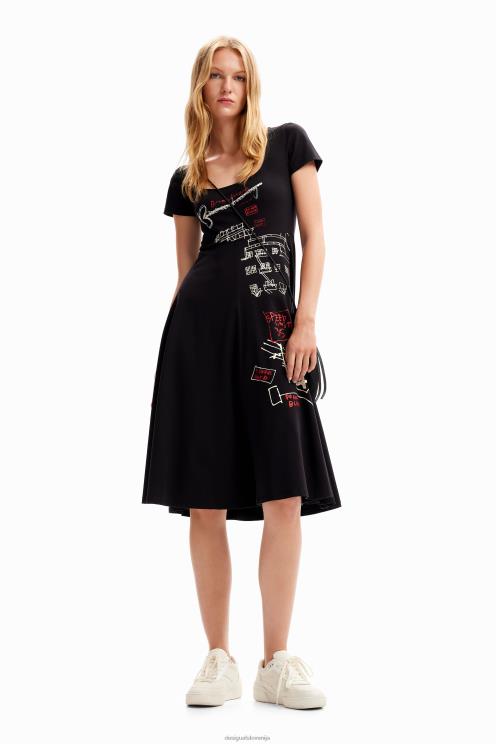 oblačila NFXLT178 ženske Desigual kratka umetniška obleka