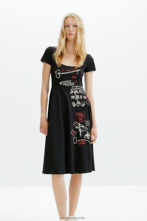 oblačila NFXLT178 ženske Desigual kratka umetniška obleka