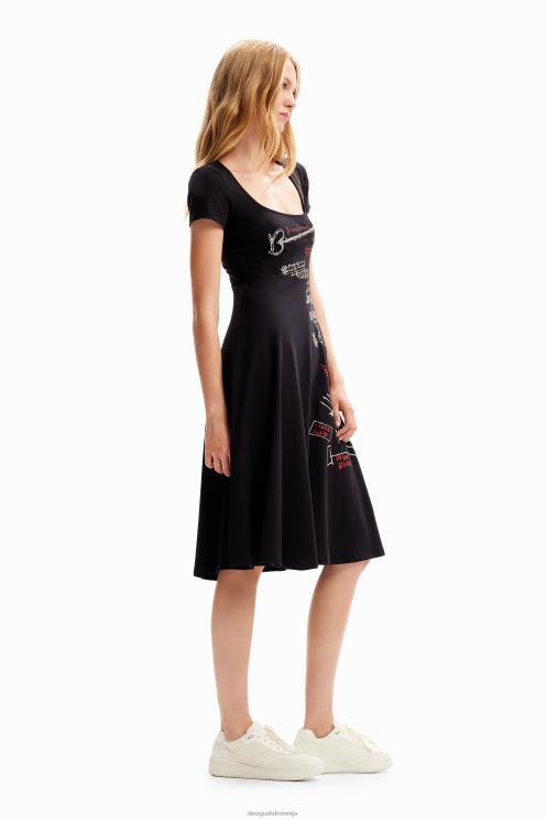 oblačila NFXLT178 ženske Desigual kratka umetniška obleka