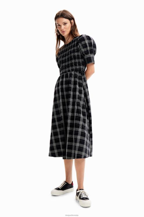 oblačila NFXLT214 ženske Desigual karo midi obleka