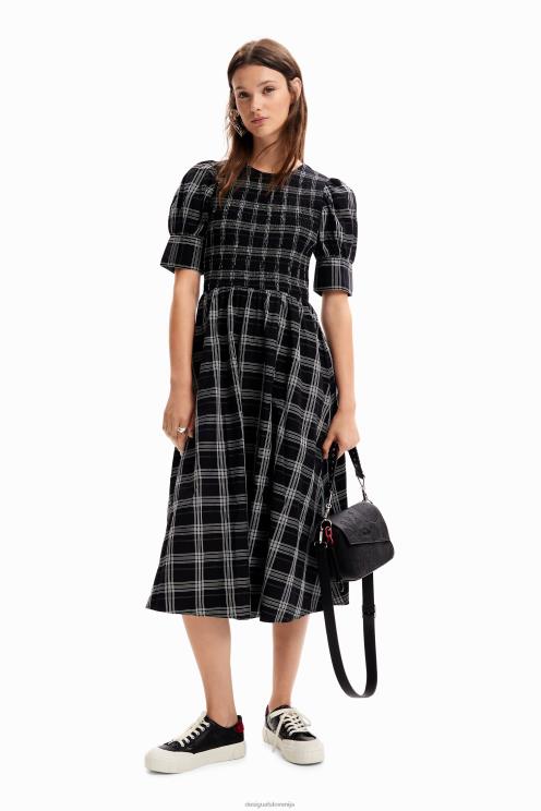 oblačila NFXLT214 ženske Desigual karo midi obleka