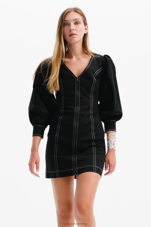 oblačila NFXLT220 ženske Desigual kratka ozka obleka na zadrgo