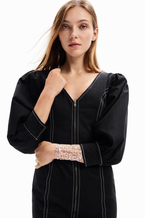 oblačila NFXLT220 ženske Desigual kratka ozka obleka na zadrgo