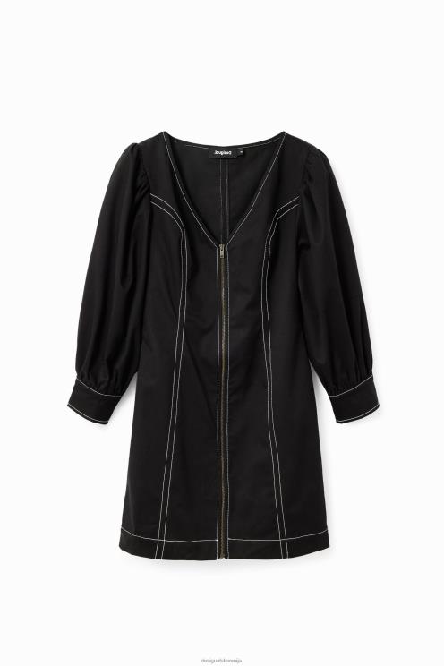 oblačila NFXLT220 ženske Desigual kratka ozka obleka na zadrgo