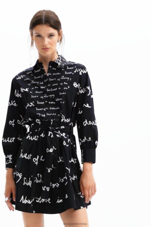 oblačila NFXLT232 ženske Desigual tunika s kratkim sporočilom