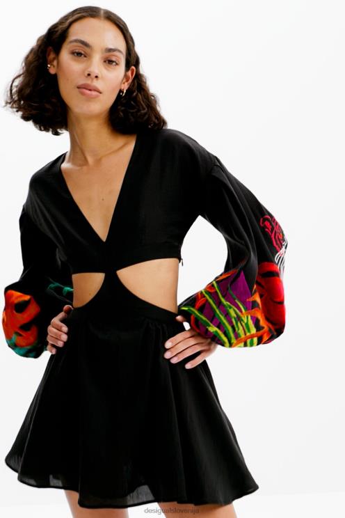 oblačila NFXLT286 ženske Desigual obleka s kratkim izrezom stella jean