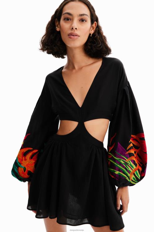 oblačila NFXLT286 ženske Desigual obleka s kratkim izrezom stella jean