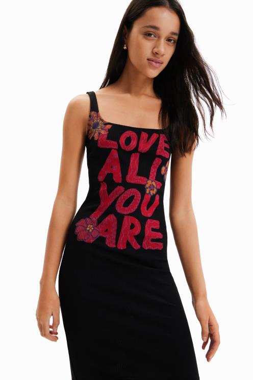 oblačila NFXLT299 ženske Desigual ozka obleka z naramnicami