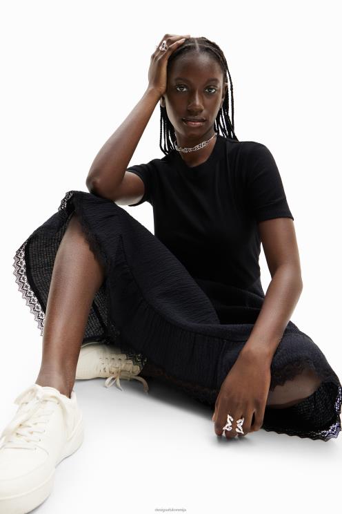 oblačila NFXLT309 ženske Desigual kombinacija teksturirane midi obleke