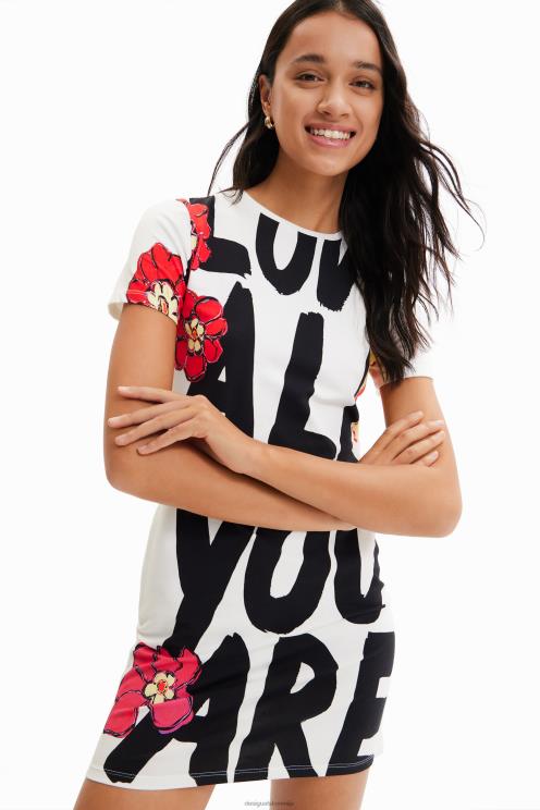 oblačila NFXLT325 ženske Desigual ozka majica s sporočilom