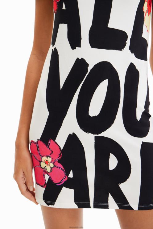 oblačila NFXLT325 ženske Desigual ozka majica s sporočilom