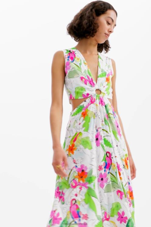 oblačila NFXLT332 ženske Desigual dolga obleka z izrezom