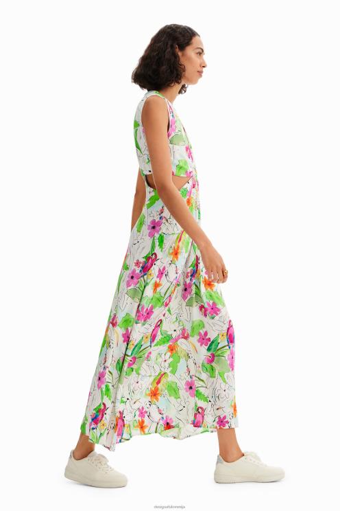 oblačila NFXLT332 ženske Desigual dolga obleka z izrezom