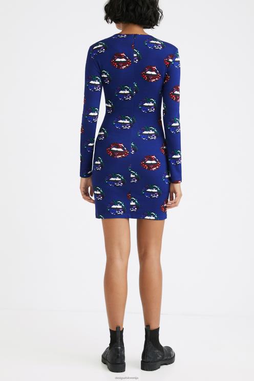 oblačila NFXLT346 ženske Desigual tanka obleka s kratkimi ustnicami