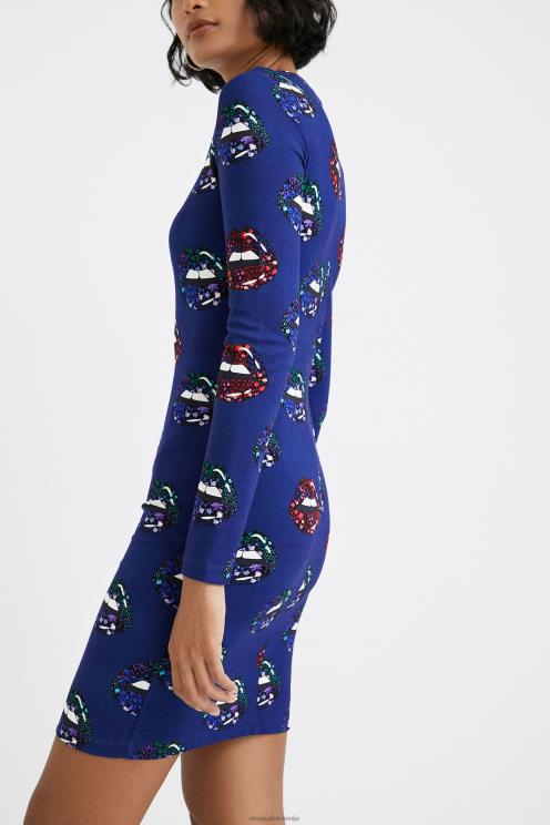 oblačila NFXLT346 ženske Desigual tanka obleka s kratkimi ustnicami