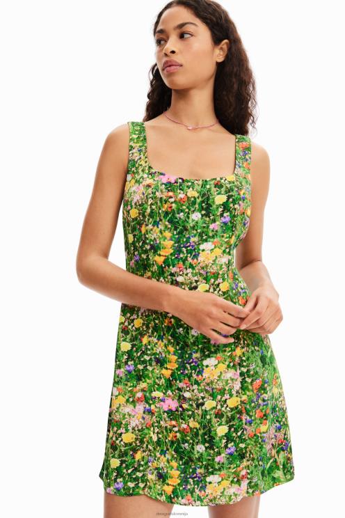 oblačila NFXLT381 ženske Desigual kratka cvetlična obleka