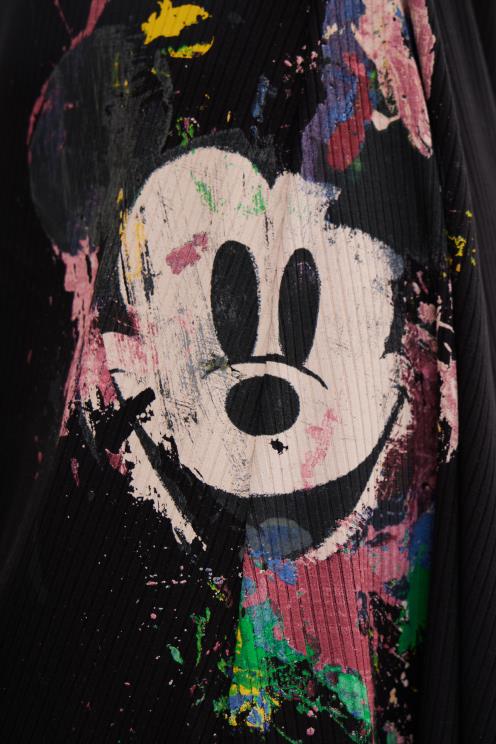 oblačila NFXLT419 ženske Desigual Disneyjeva kratka drsalka obleka Mickey Mouse
