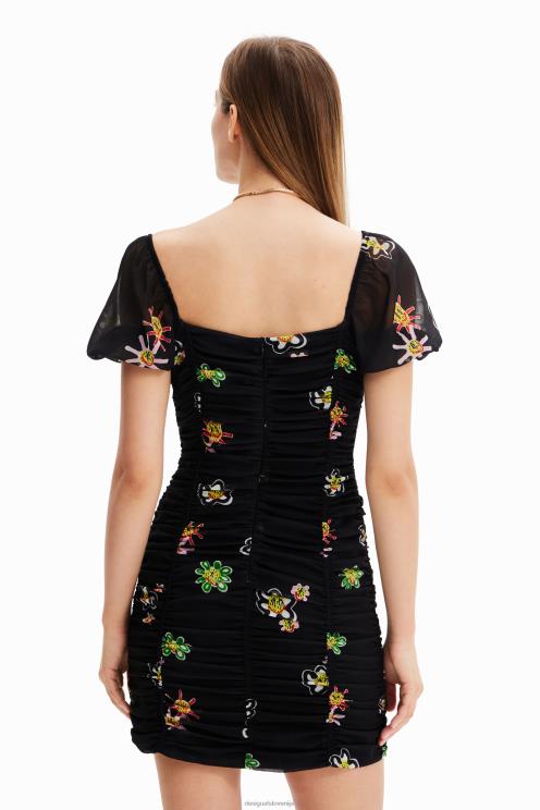 oblačila NFXLT428 ženske Desigual kratka obleka z naborki