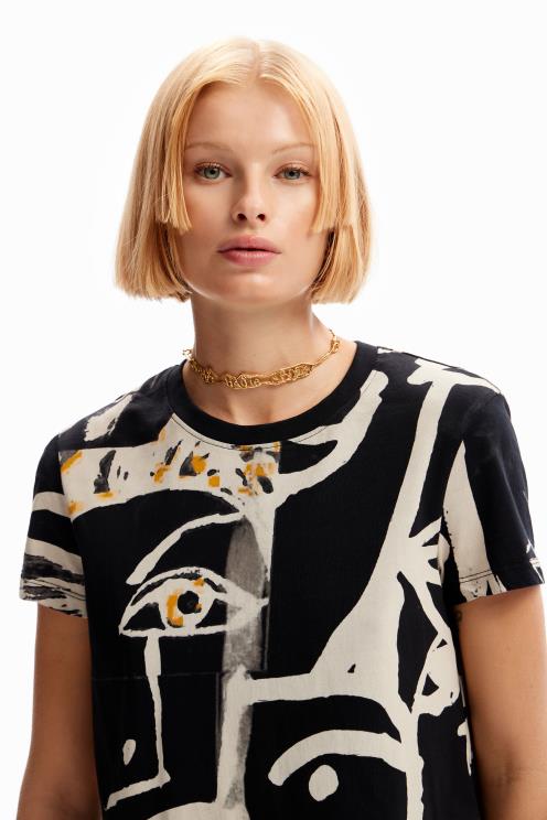 oblačila NFXLT44 ženske Desigual mini majica z obrazom