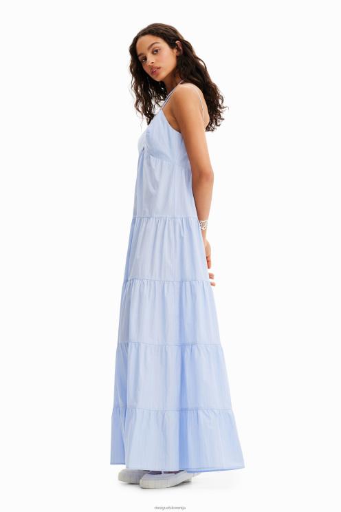 oblačila NFXLT467 ženske Desigual dolga črtasta obleka