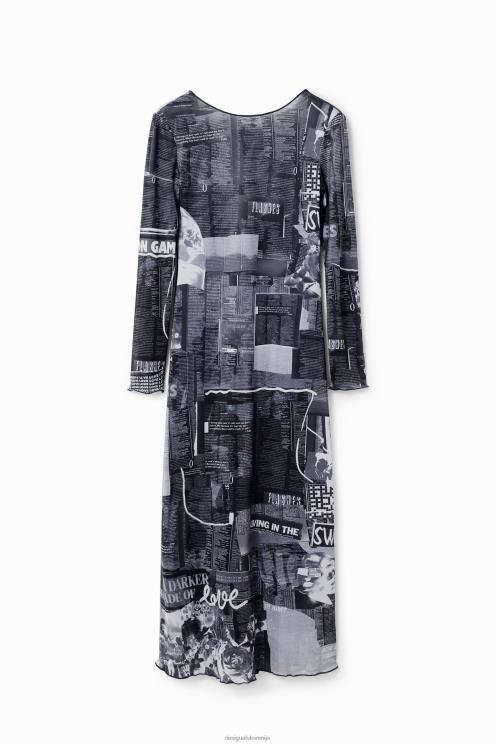 oblačila NFXLT48 ženske Desigual ozka časopisna midi obleka