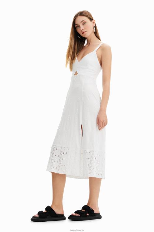 oblačila NFXLT499 ženske Desigual midi obleka z naramnicami