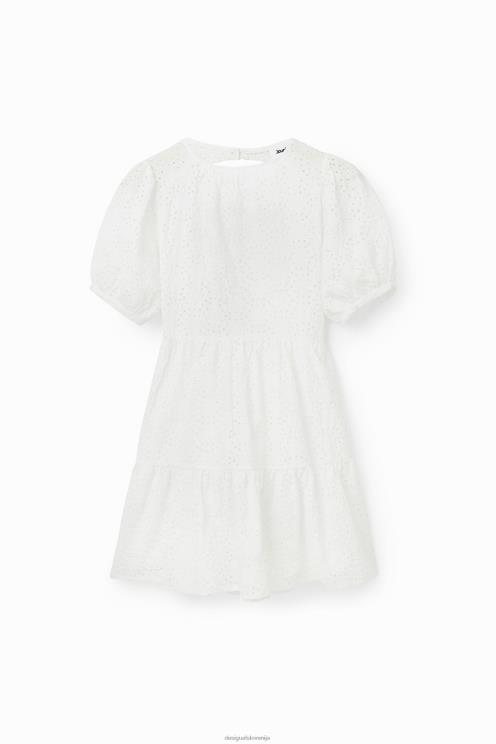 oblačila NFXLT548 ženske Desigual kratka švicarska obleka z vezenjem