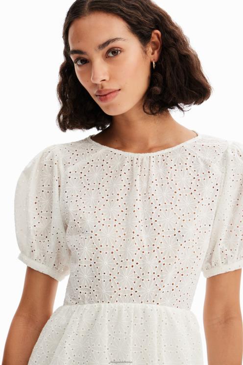 oblačila NFXLT548 ženske Desigual kratka švicarska obleka z vezenjem