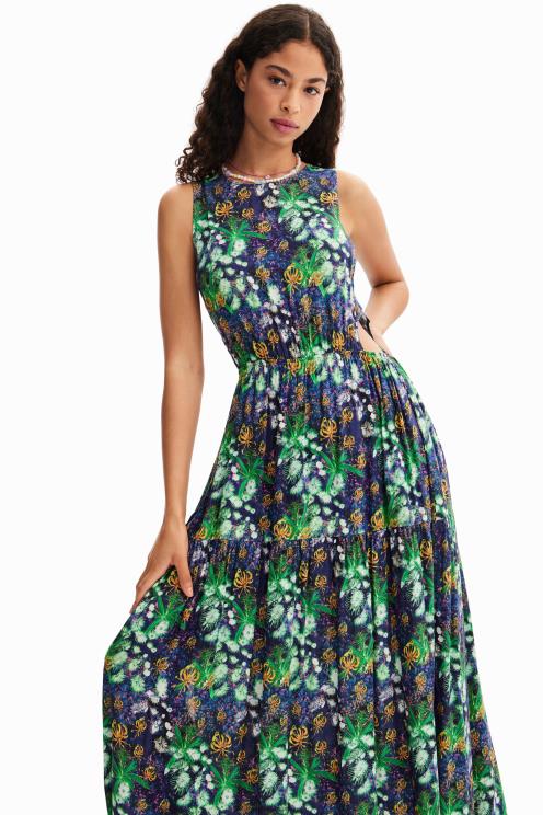 oblačila NFXLT579 ženske Desigual dolga obleka z naravnim izrezom