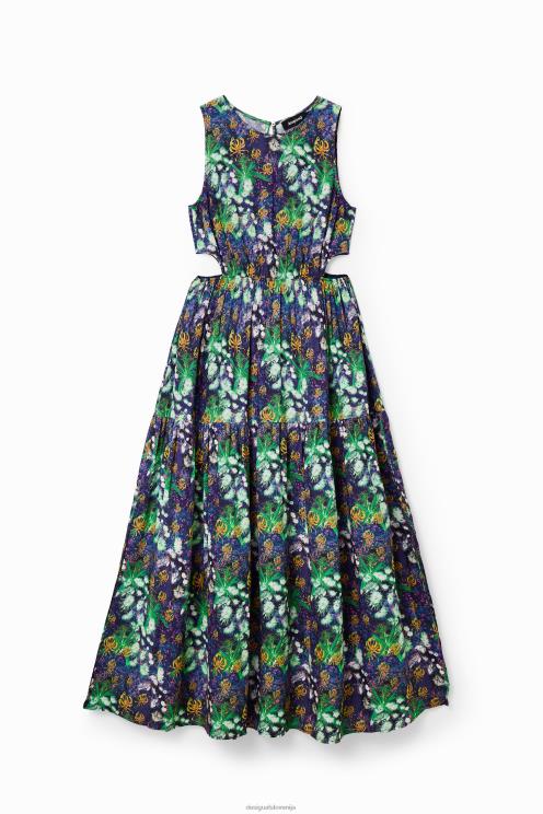 oblačila NFXLT579 ženske Desigual dolga obleka z naravnim izrezom