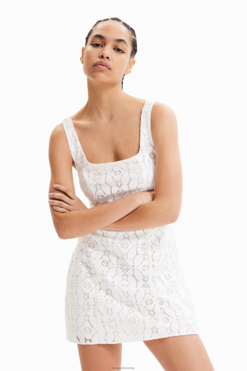 oblačila NFXLT588 ženske Desigual kratka čipkasta obleka