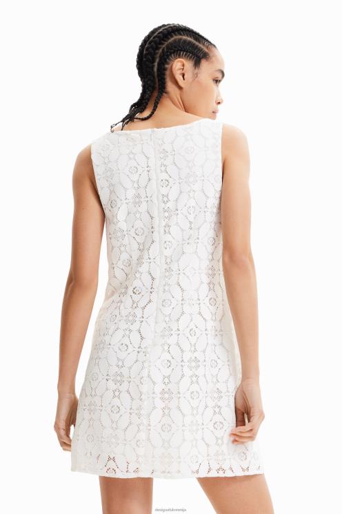 oblačila NFXLT588 ženske Desigual kratka čipkasta obleka