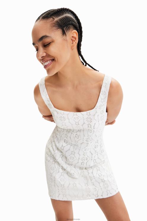 oblačila NFXLT588 ženske Desigual kratka čipkasta obleka