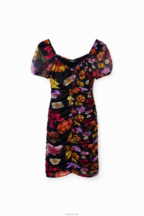 oblačila NFXLT625 ženske Desigual m. kratka obleka z naborki christian lacroix