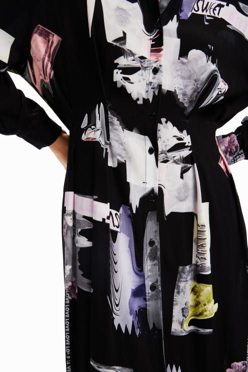 oblačila NFXLT66 ženske Desigual midi srajčna obleka