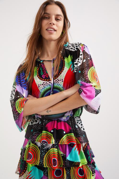 oblačila NFXLT685 ženske Desigual m. večplastna obleka christian lacroix