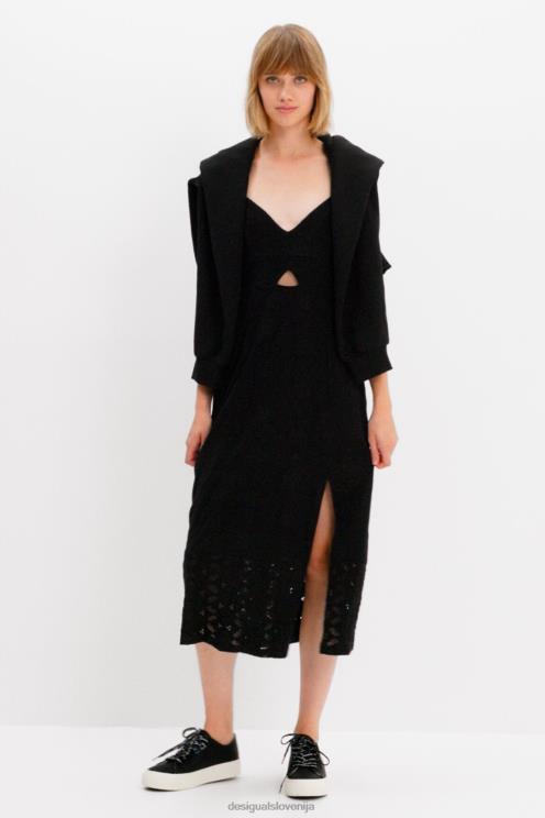 oblačila NFXLT699 ženske Desigual vezena midi obleka