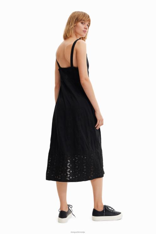 oblačila NFXLT699 ženske Desigual vezena midi obleka