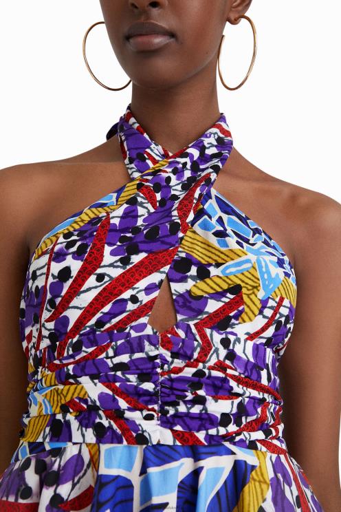 oblačila NFXLT708 ženske Desigual obleka s kratko pentljo stella jean