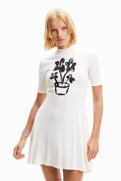 oblačila NFXLT727 ženske Desigual kratka rastlinska drsalna obleka