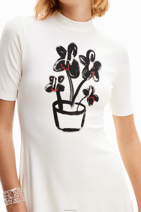 oblačila NFXLT727 ženske Desigual kratka rastlinska drsalna obleka