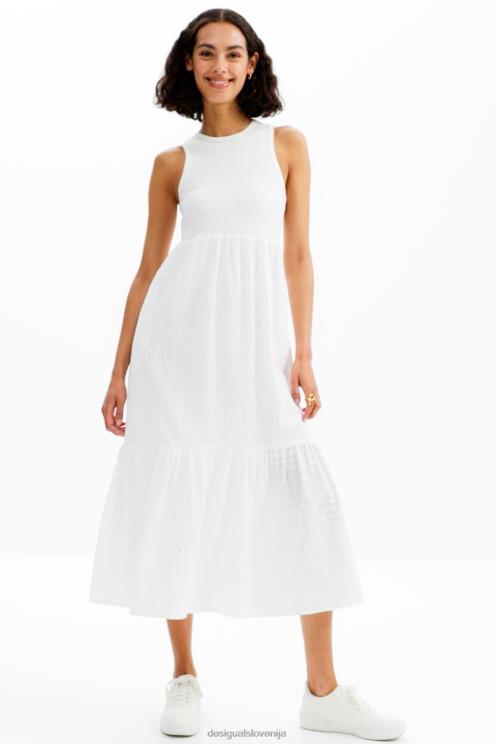 oblačila NFXLT745 ženske Desigual dolga vezena kombinirana obleka