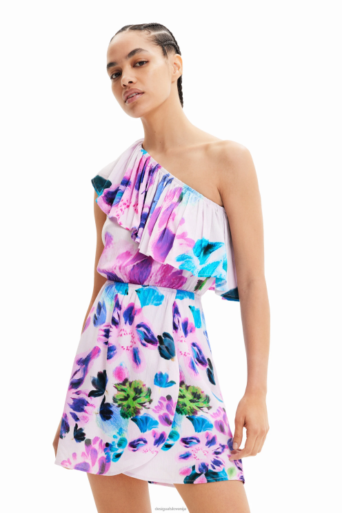 oblačila NFXLT746 ženske Desigual m. Asimetrična kratka obleka Christian Lacroix