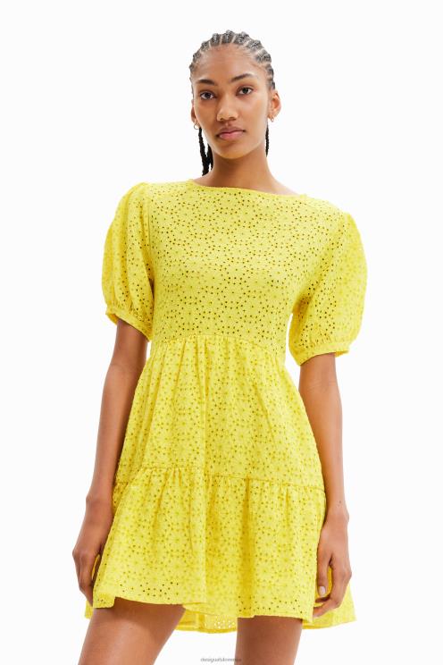 oblačila NFXLT756 ženske Desigual kratka švicarska obleka z vezenjem