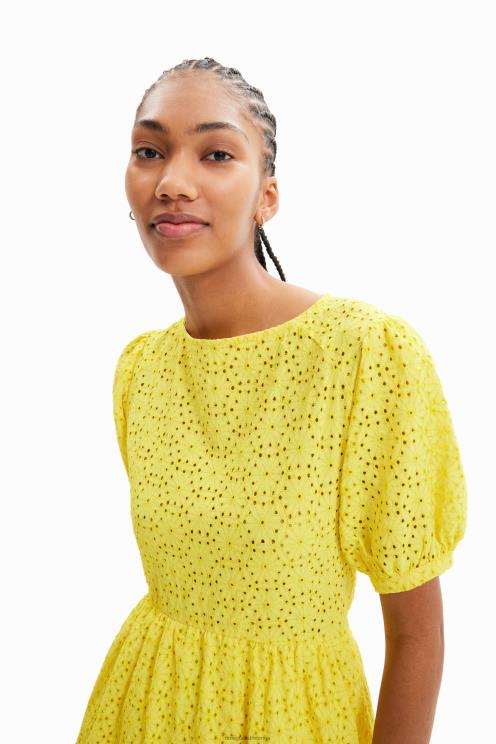 oblačila NFXLT756 ženske Desigual kratka švicarska obleka z vezenjem